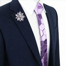 Load image into Gallery viewer, Lite Purple Mirror Acrylic Hexagon Necktie