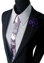 Load image into Gallery viewer, Lite Purple Mirror Acrylic Hexagon Necktie