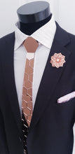 Load image into Gallery viewer, Rose Gold Mirror Acrylic Hexagon Necktie