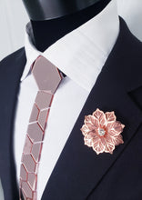 Load image into Gallery viewer, Rose Gold Mirror Acrylic Hexagon Necktie
