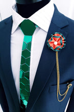 Load image into Gallery viewer, Green Mirror Acrylic Hexagon Necktie