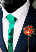 Load image into Gallery viewer, Green Mirror Acrylic Hexagon Necktie