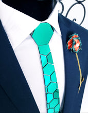Load image into Gallery viewer, Green Mirror Acrylic Hexagon Necktie