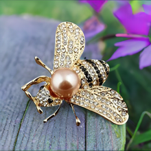 Load image into Gallery viewer, Honey Bee Rhinestone Brooch Pin