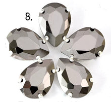 Load image into Gallery viewer, Crystal Flower Lapel Pin With 4 Gold Or Silver Chains