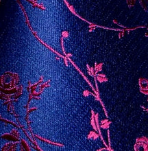 Load image into Gallery viewer, Men's Blue Red Floral Silk Necktie Set