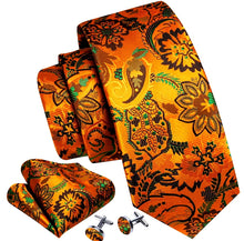 Load image into Gallery viewer, Men's Silk Necktie Pocket Square Cufflink Set