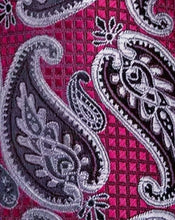 Load image into Gallery viewer, Men's Burgundy Pewter Paisley Silk Necktie Set