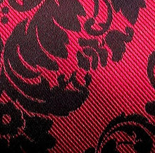 Load image into Gallery viewer, Men's Black Red Silk Necktie Pocket Square Set