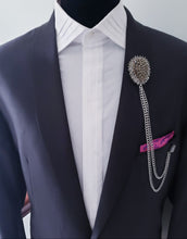 Load image into Gallery viewer, Crystal Rhinestones Lapel Pin with Chains