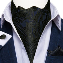 Load image into Gallery viewer, Silk Ascot & Pocket Square with Woven Cufflink Set