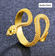 Load image into Gallery viewer, Adjustable Metal Snake Tie Ring