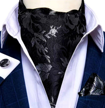 Load image into Gallery viewer, Silk Ascot & Pocket Square with Woven Cufflink Set