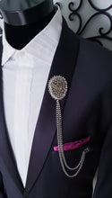 Load image into Gallery viewer, Crystal Rhinestones Lapel Pin with Chains