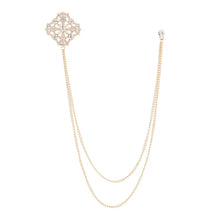 Load image into Gallery viewer, Elegant Crystal Rhinestone Lapel Pin with Chains