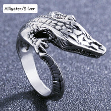 Load image into Gallery viewer, Adjustable Metal Snake Tie Ring