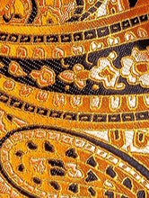Load image into Gallery viewer, Men's Orange Black Paisley Silk Necktie Set