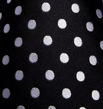 Load image into Gallery viewer, Men's Black White Polka Dot Silk Necktie Set