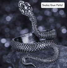 Load image into Gallery viewer, Adjustable Metal Snake Tie Ring