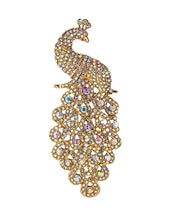 Load image into Gallery viewer, Crystal Peacock Brooch (Large) Pin