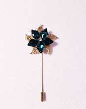 Load image into Gallery viewer, Crystal Flower Lapel Stick Pin