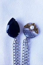 Load image into Gallery viewer, Black Crystal Lapel Pin