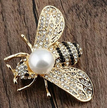 Load image into Gallery viewer, Honey Bee Rhinestone Brooch Pin