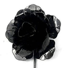 Load image into Gallery viewer, Black Rose Flower Metal Brooch Lapel Pin
