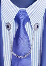 Load image into Gallery viewer, Black Collar Lapel Pin with Chain