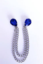 Load image into Gallery viewer, Teardrop Crystal Lapel Collar Pin with Chain
