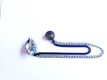 Load image into Gallery viewer, Crystal Lapel Pin With Lion Black Silver Chains