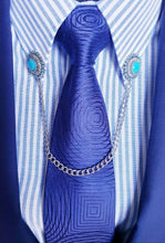 Load image into Gallery viewer, Collar Chain Pin with Turquoise Center