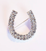 Load image into Gallery viewer, Crystal Horseshoe Lapel Brooch Pin