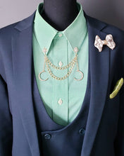 Load image into Gallery viewer, Crystal Crescent Moon Dangles Collar Pin