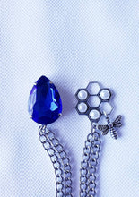 Load image into Gallery viewer, Elegant Blue Crystal Brooch Lapel Pin
