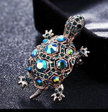 Load image into Gallery viewer, Turtle Crystal Rhinestone Brooch Lapel Pin
