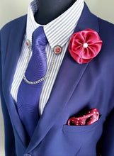 Load image into Gallery viewer, Red Crystal Collar Chain Pin