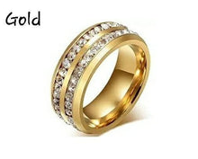 Load image into Gallery viewer, Titanium Stainless Steel Diamond CZ Tie Rings