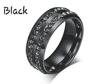 Load image into Gallery viewer, Titanium Stainless Steel Diamond CZ Tie Rings