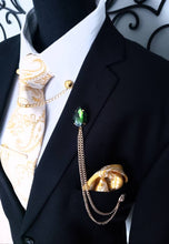 Load image into Gallery viewer, Emerald Green Crystal Lapel Pin