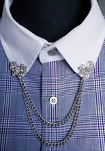 Load image into Gallery viewer, Crystal Butterfly Bow Collar Pin with Chain