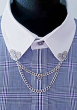 Load image into Gallery viewer, Crystal Bow Collar Pin with Collar Chain