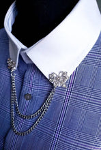 Load image into Gallery viewer, Crystal Butterfly Bow Collar Pin with Chain