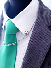 Load image into Gallery viewer, 12x12mm Silver Faceted Collar Chain Pin