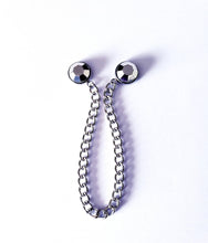 Load image into Gallery viewer, 12x12mm Silver Faceted Collar Chain Pin