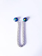 Load image into Gallery viewer, 12mm Faceted Iridescent Collar Chain Pin