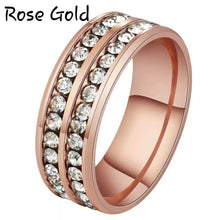 Load image into Gallery viewer, Titanium Stainless Steel Diamond CZ Tie Rings