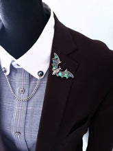 Load image into Gallery viewer, Shell Bat Brooch | Natural Abalone Shell | Crystal | Bat Pin | Bat-shaped Brooch | Men and Women Fashion | Accessory
