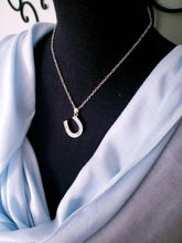 Load image into Gallery viewer, 17" Chain Crystal Horseshoe Charm Pendant Necklace