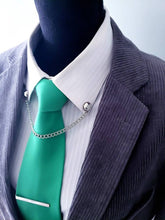 Load image into Gallery viewer, 12x12mm Silver Faceted Collar Chain Pin